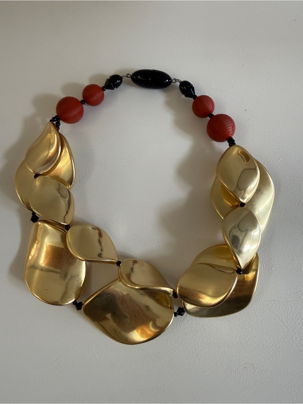 ANGELA CAPUTI Layered Resin Necklace, Gold/Multicolor
